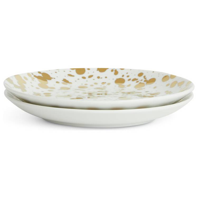 Habitat porcelain side plates gold edit set of 2 (British brand)
