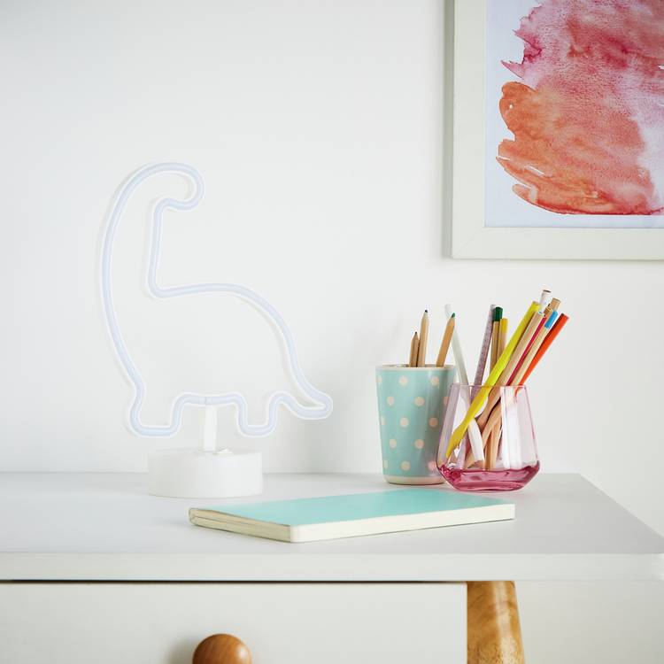 Glow dinosaur kids table lamp white, imported from the UK