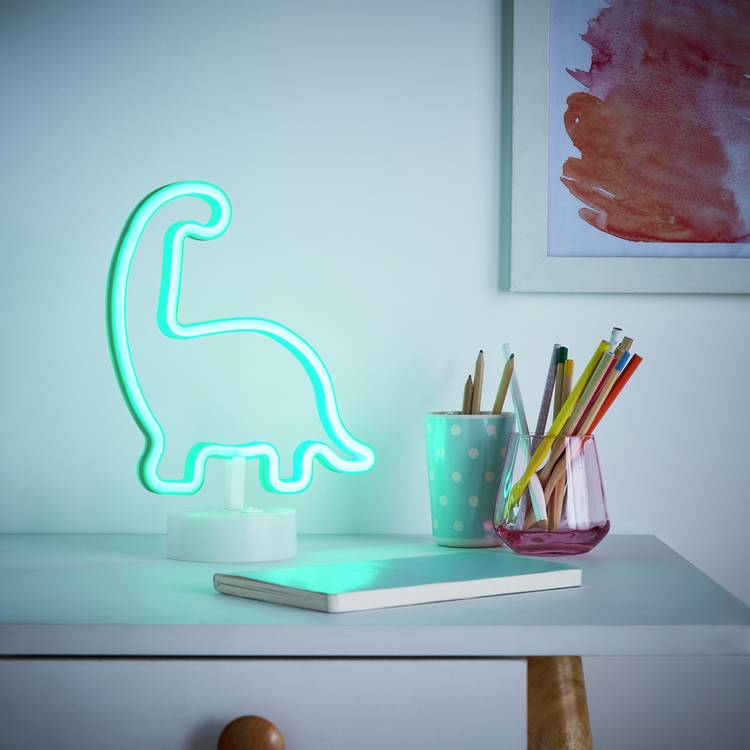 Glow dinosaur kids table lamp white, imported from the UK