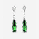 Jon Richard gold plated emerald crystal drop earrings (British brand)