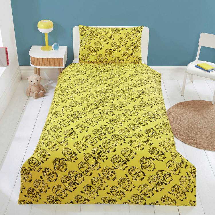 Minions kids bedding set yellow blue single (British brand)