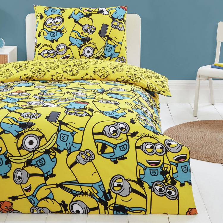 Minions kids bedding set yellow blue single (British brand)