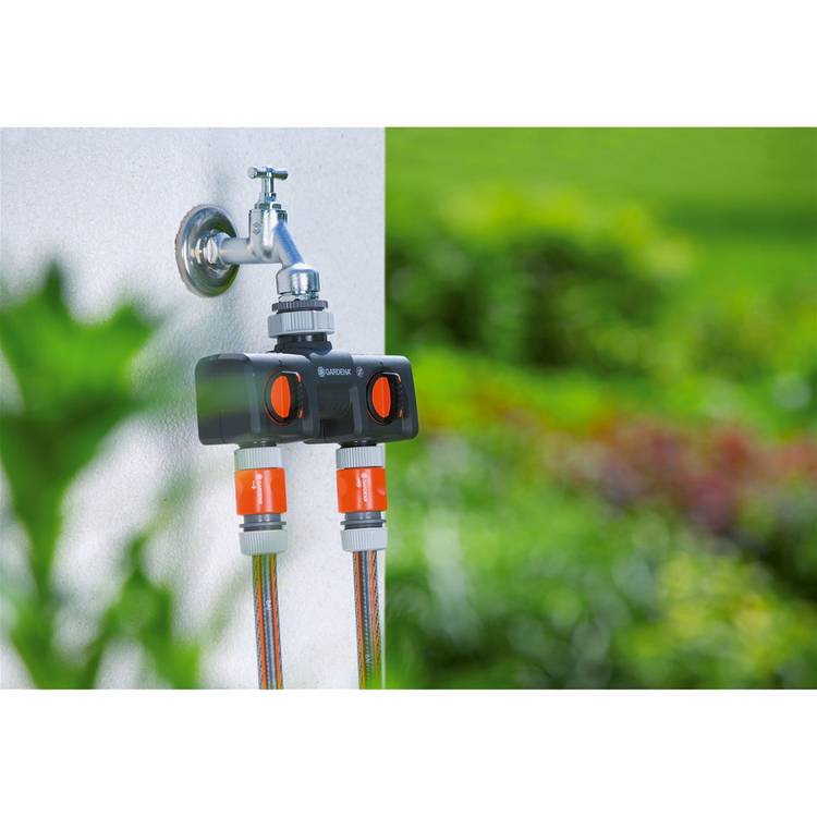 Gardena Twin Tap Connector garden watering accessory, UK version