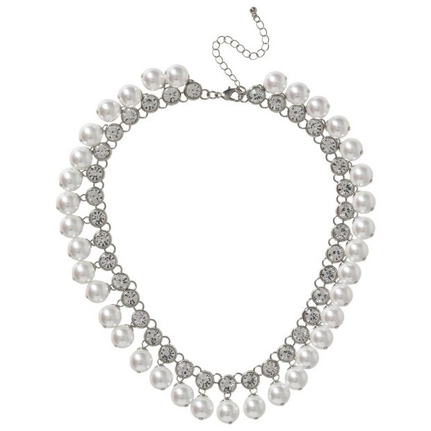 Liars & Lovers statement necklace pearl crystal 10-inch, UK version