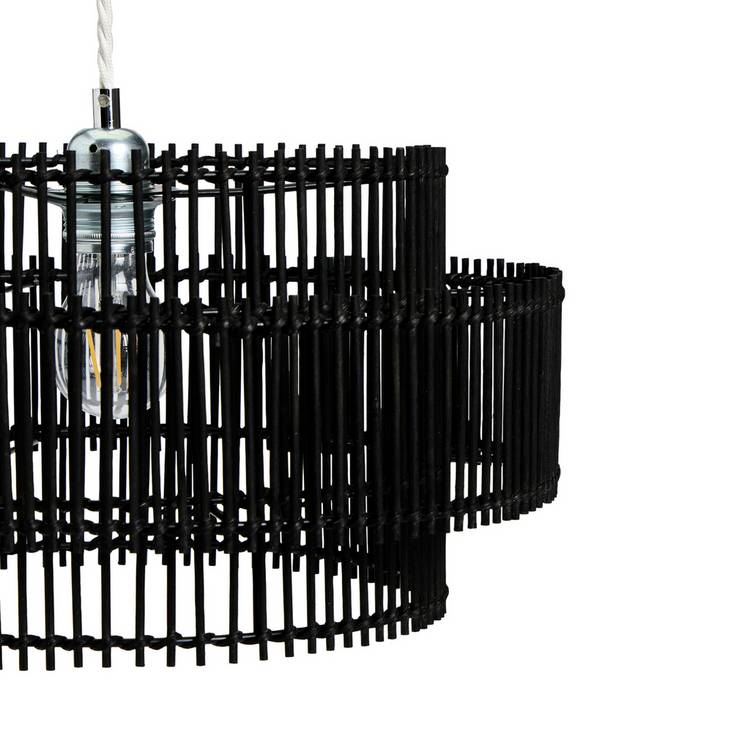 Argos Home black bamboo 2 tier lampshade 40cm - British product