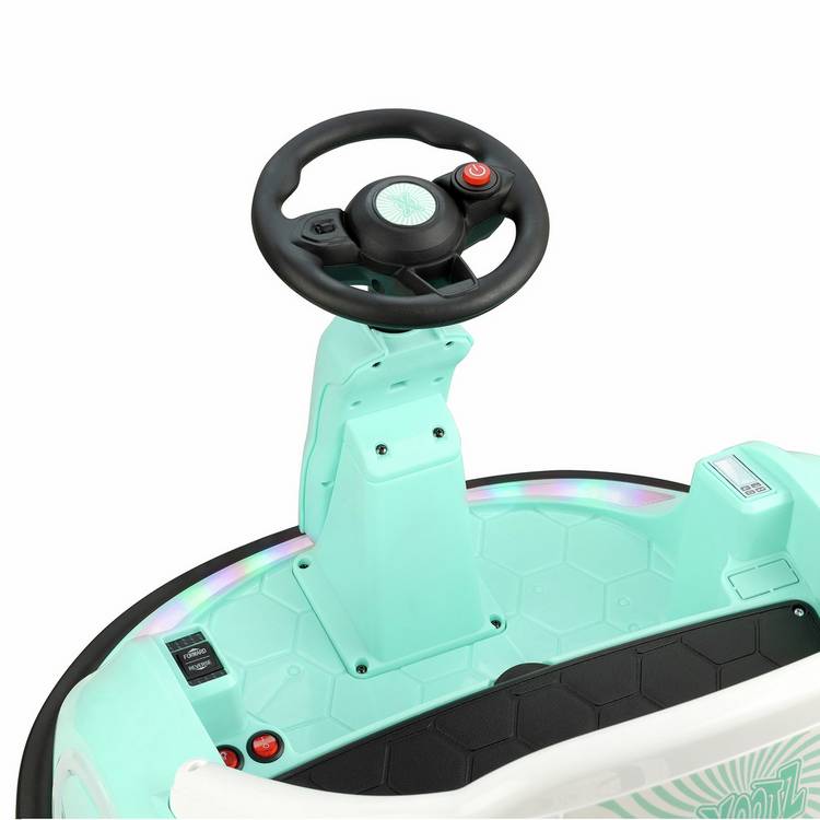 Xootz Dizzy Dodger Bumper Car Mint Green ride-on toy, imported from the UK