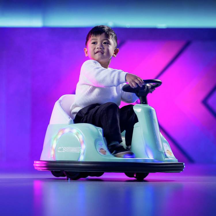 Xootz Dizzy Dodger Bumper Car Mint Green ride-on toy, imported from the UK