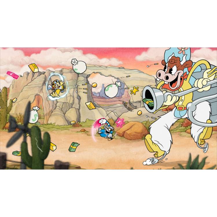 Nintendo Switch game Cuphead with Delicious Last Course expansion, UK version