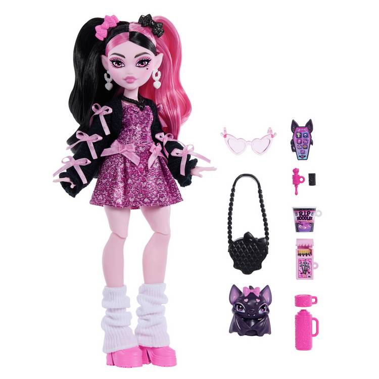 Monster High Draculaura fashion doll with accessories, UK version