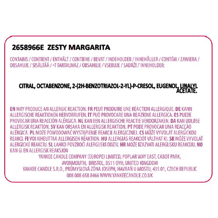 Yankee Candle jar candle Zesty Margarita medium, UK version