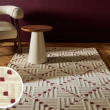 Habitat wool rug crosshatch square beige 120x170cm - British product