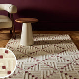 Argos Habitat Crosshatch Square Beige Wool Cut Pile Rug 120x170cm- Buy online at McGrocer