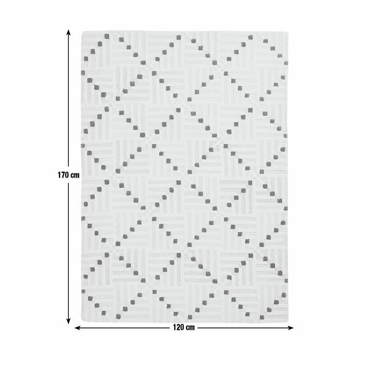 Habitat wool rug crosshatch square beige 120x170cm - British product