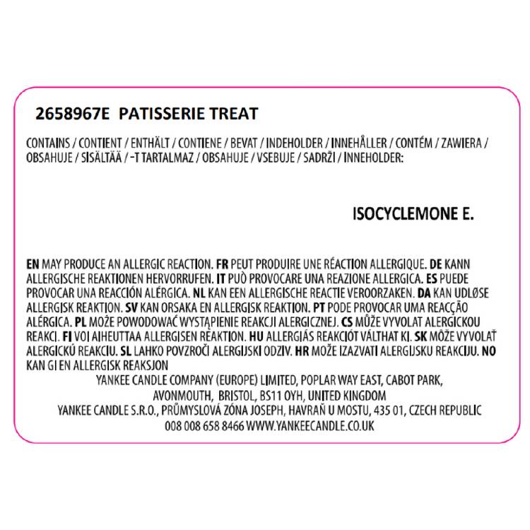 Yankee Candle large jar Patisserie Treat, imported from the UK