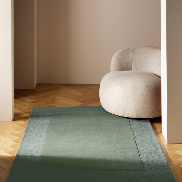 Habitat green wool cut pile rug 120x170cm (British brand)
