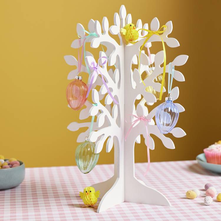 Argos Home white wooden Easter tree, imported from the UK