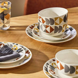 Argos Argos Home Geo 12 Piece Stoneware Dinner Set - White- Buy online at McGrocer