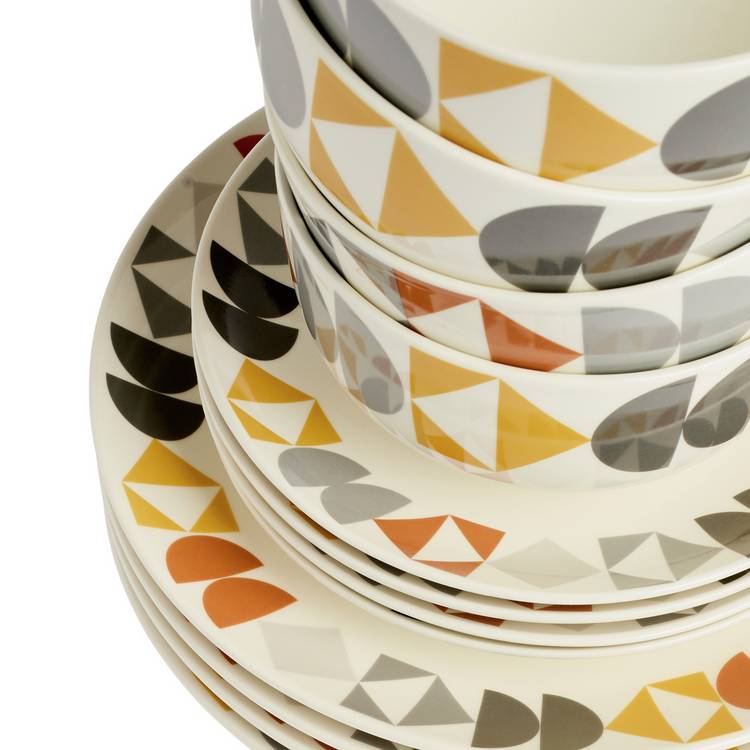 Argos Home Geo stoneware dinner set 12 piece, imported from the UK