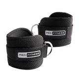 Pro Fitness ankle strap with steel D-ring, British product