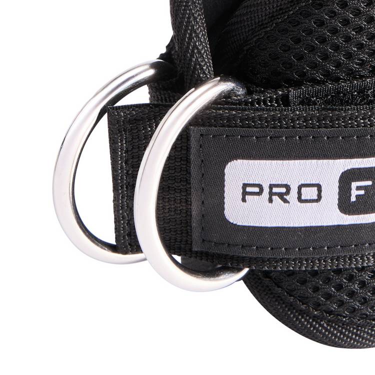Pro Fitness ankle strap with steel D-ring, British product