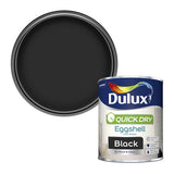 Dulux Quick Dry Eggshell Black paint 750ml, imported from the UK