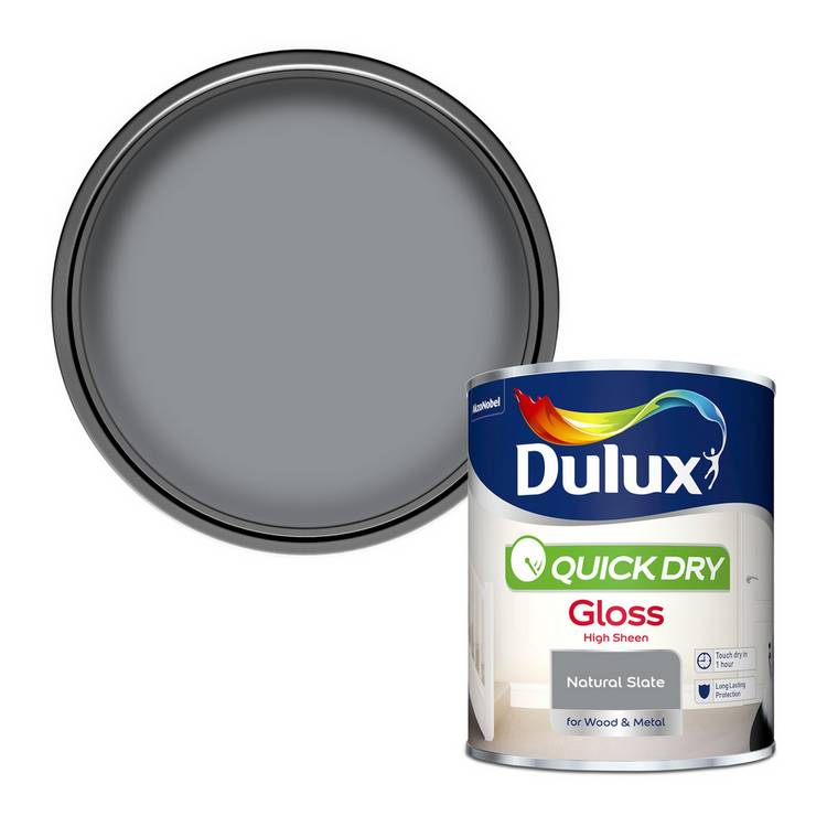 Dulux gloss paint Natural Slate 750ml - British product