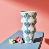 Argos Habitat Harlequin Ceramic Blue Flared Vase 25cm- Buy online at McGrocer