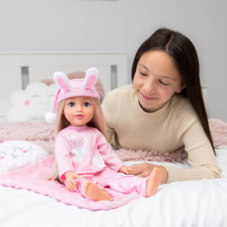 DesignaFriend Bunny Dreams sleepover set for 18-inch dolls, UK version