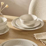 Argos Argos Home Embossed Heart 12-Piece Stoneware Dinner Set - Cream- Buy online at McGrocer