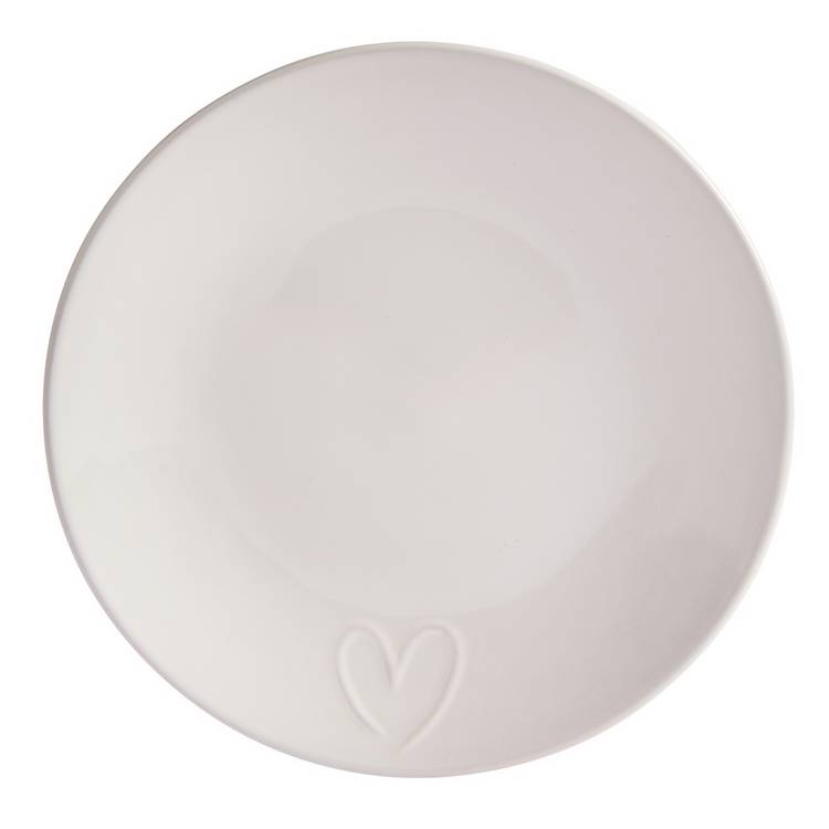 Argos Home embossed heart dinner set 12, imported from the UK