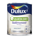 Argos Dulux Quick Dry Satinwood Paint White Cotton - 750ml- Buy online at McGrocer