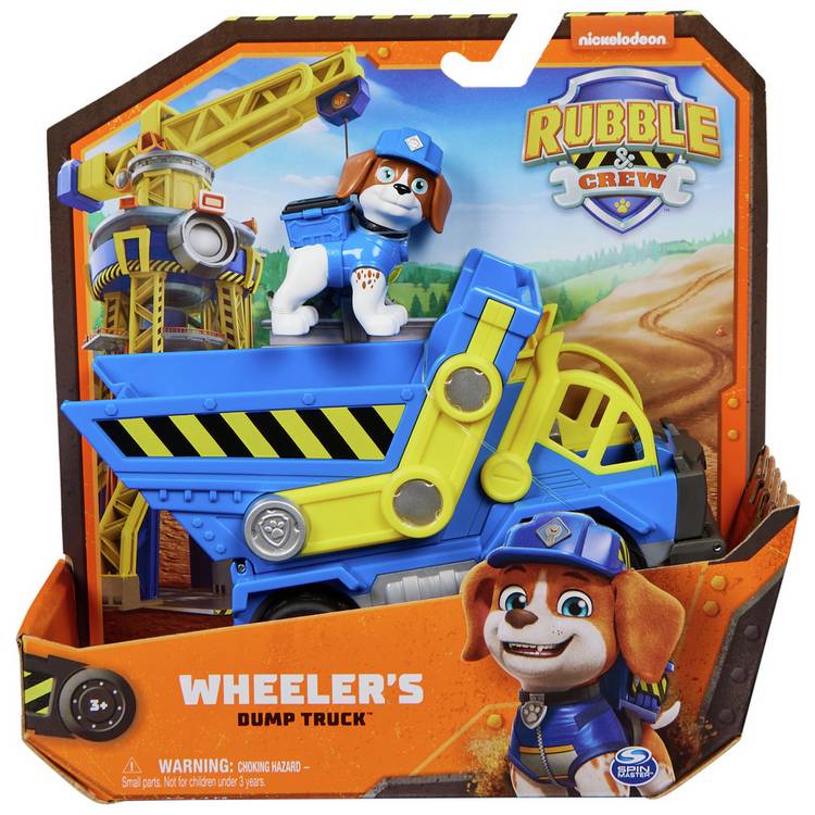 Rubble & Crew dump truck with Wheeler action figure, imported from the UK