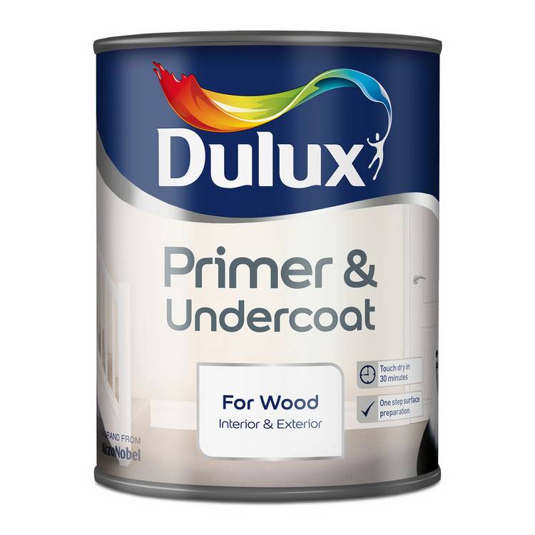 Dulux Primer and Undercoat for Wood 750ml, imported from the UK