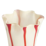 Habitat milk glass handkerchief stripe vase 29cm, imported from the UK