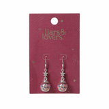 Liars & Lovers silver tone glitter ball drop earrings, imported from the UK