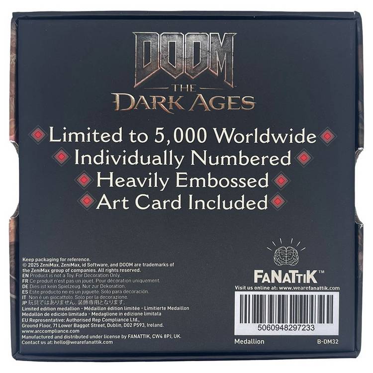DOOM Saw Shield Medallion and art card limited edition, imported from the UK