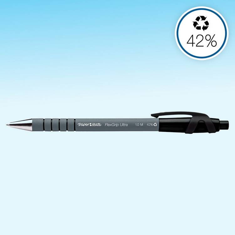 Paper Mate Flex Grip black ballpoint pens pack of 5 - British product