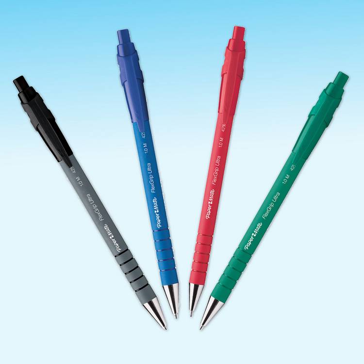 Paper Mate Flex Grip black ballpoint pens pack of 5 - British product