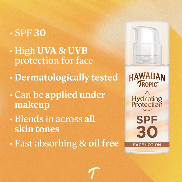 Hawaiian Tropic Silk Hydration Airsoft SPF30 face sunscreen spray 50ml, UK version