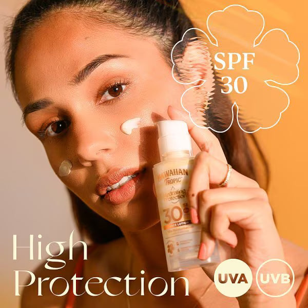 Hawaiian Tropic Silk Hydration Airsoft SPF30 face sunscreen spray 50ml, UK version
