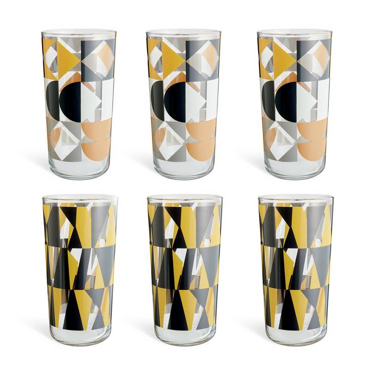 Argos Home geometric hi ball glasses set of 6, UK version