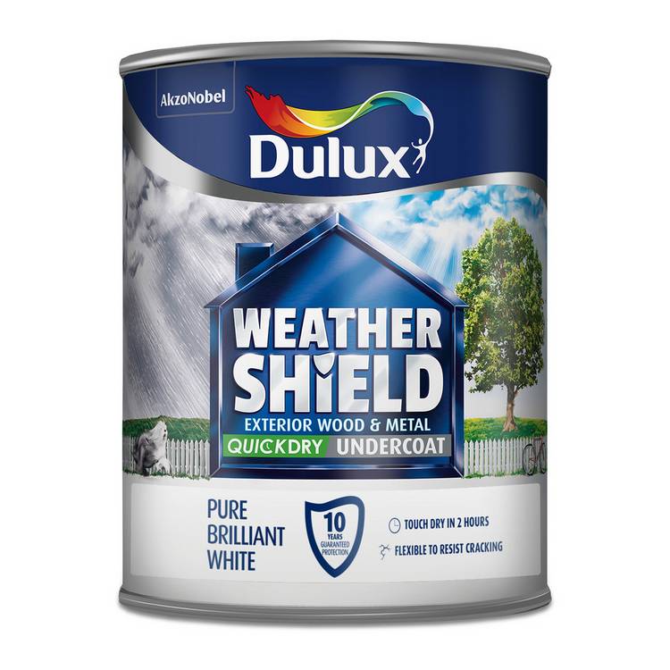 Dulux Weathershield undercoat Pure Brilliant White 750ml - British product