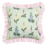 Argos Home floral ruffle cushion green 43x43cm, UK version
