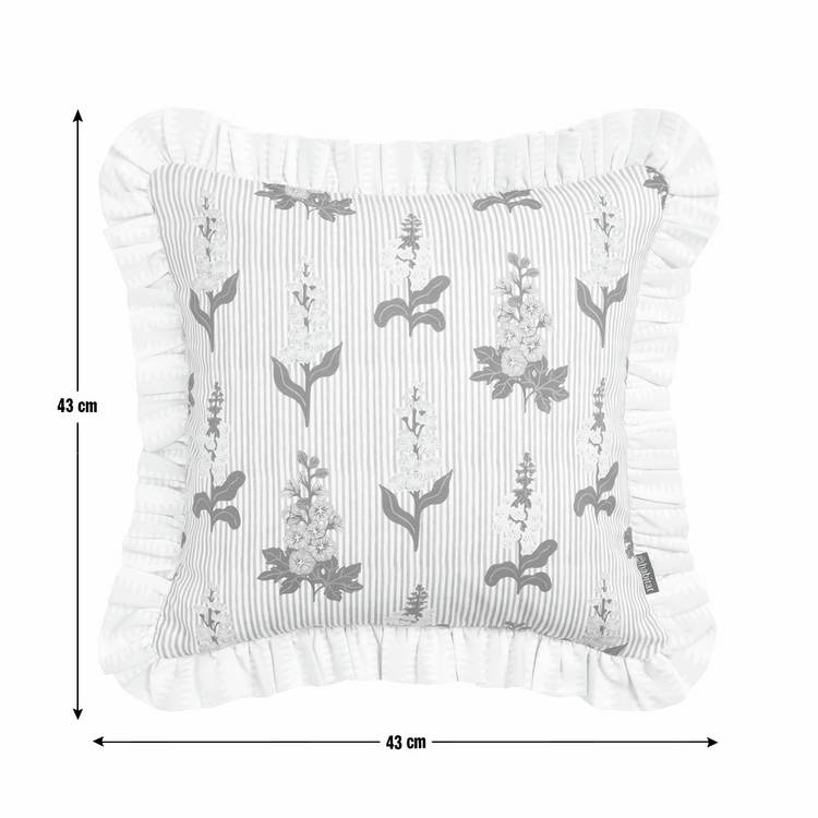 Argos Home floral ruffle cushion green 43x43cm, UK version