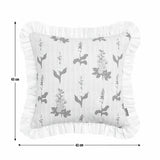 Argos Home floral ruffle cushion green 43x43cm, UK version