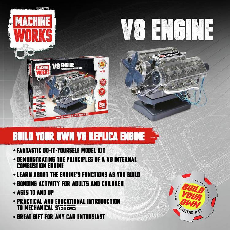 Machine Works V8 petrol engine model kit (British brand)