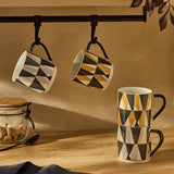 Argos Home geo triangles stacking stoneware mugs set of 4 - British product
