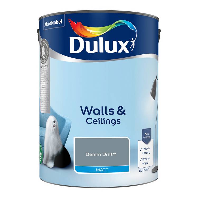 Dulux Matt Emulsion Paint Denim Drift 5L imported from the UK