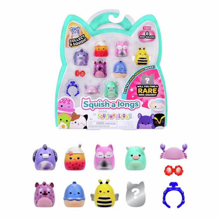 Squishmallows Squish-a-longs 8-pack mini figures, UK version