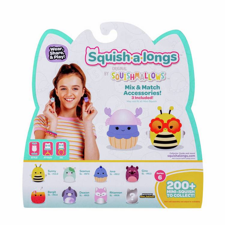 Squishmallows Squish-a-longs 8-pack mini figures, UK version
